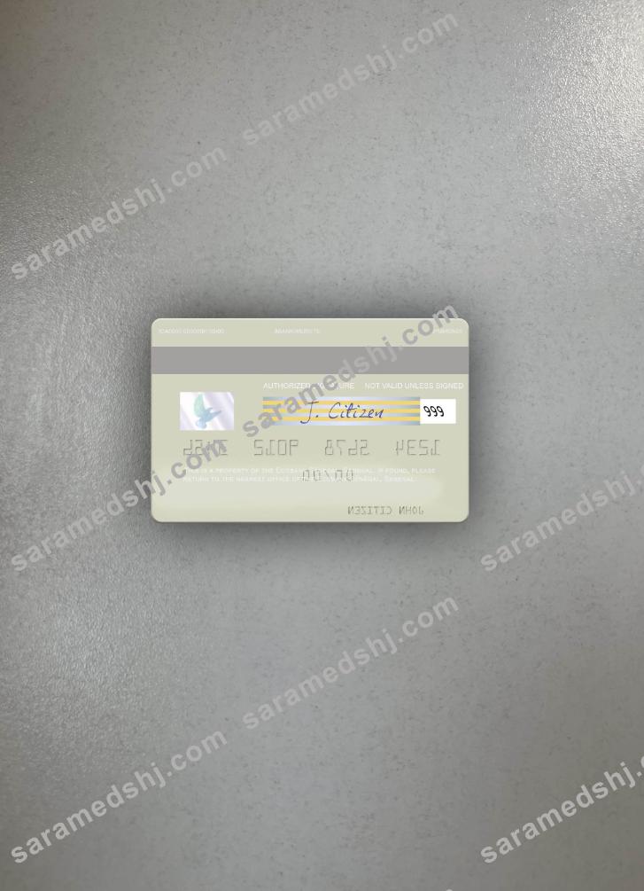 Senegal Ecobank Sénégal visa debit card photolook back